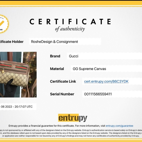 ENTRUPY Certificate, ALL ITEMS ARE 100% authentic guaranteed - Picture 4 of 4